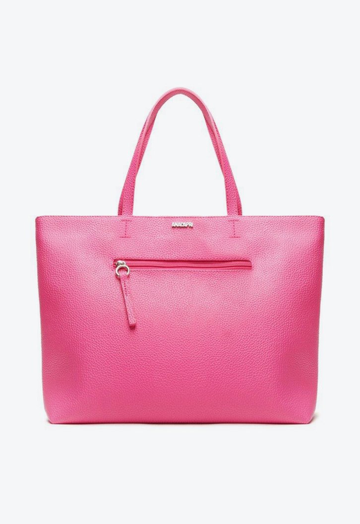Bolsa Shopping Rosa Snake Zíper Grande