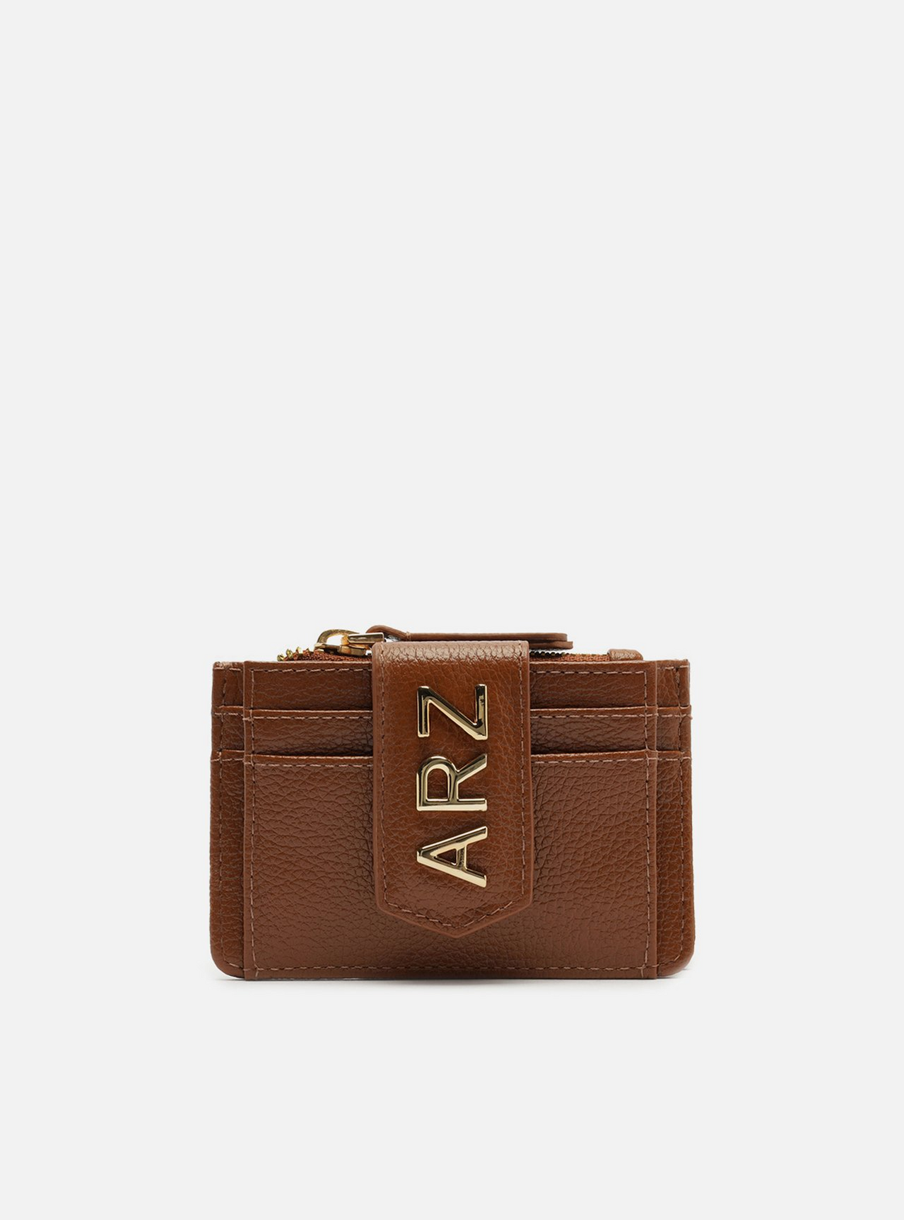 しゅーがー Porta-Cartões Marrom Couro Bolso ARZ | ZZ MALL