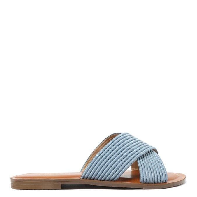 Rasteira Arezzo Azul Tiras Largas | ZZ MALL