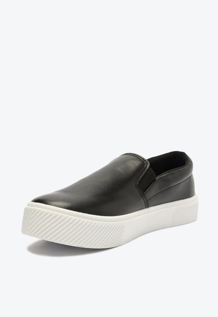 Slip On Flatform Preto Anacapri Tênis Liso Básico