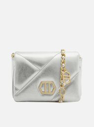 Mini Bag Tiracolo Prata Arezzo Couro Pingentes
