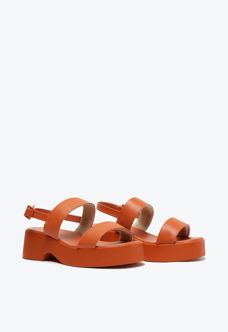 Sandália Flatform Laranja Anacapri Mirella Duas Tiras