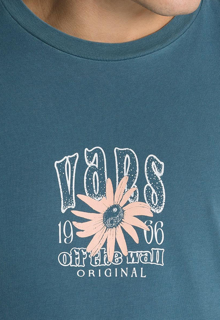 Camiseta Vans Washed Floral Logo Vintage Ss Teal