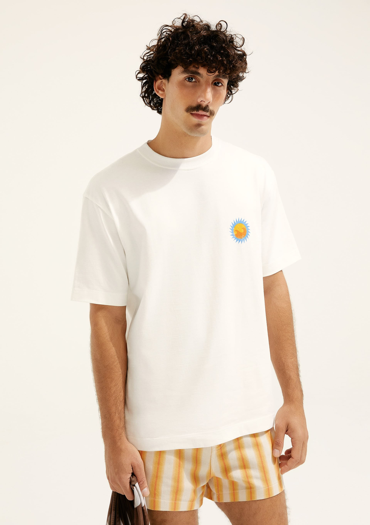 Camiseta Off White Hering Relaxed Com Estampa Costas Hering + Cosmo
