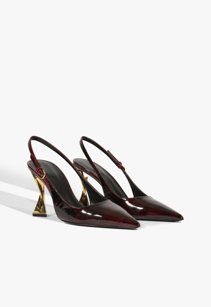 Slingback Elisha Pump Couro Vinho