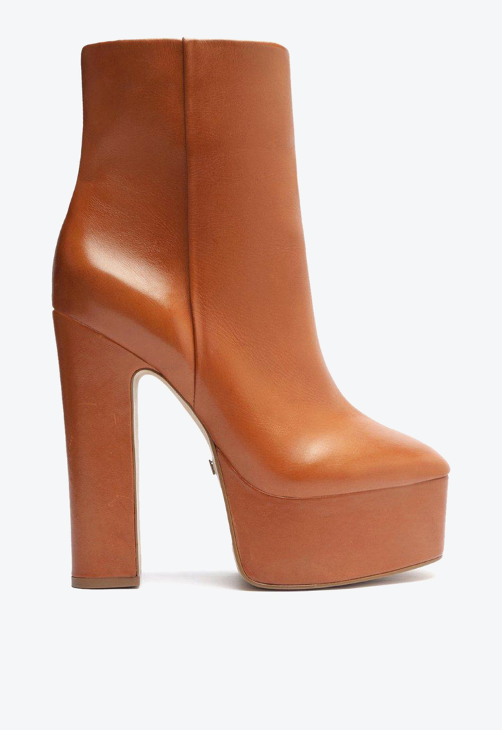 Bota Meia Pata Marrom Arezzo Couro Cano Curto Madison