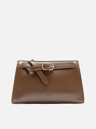 Bolsa Tiracolo Marrom Escuro Arezzo Média Fivela