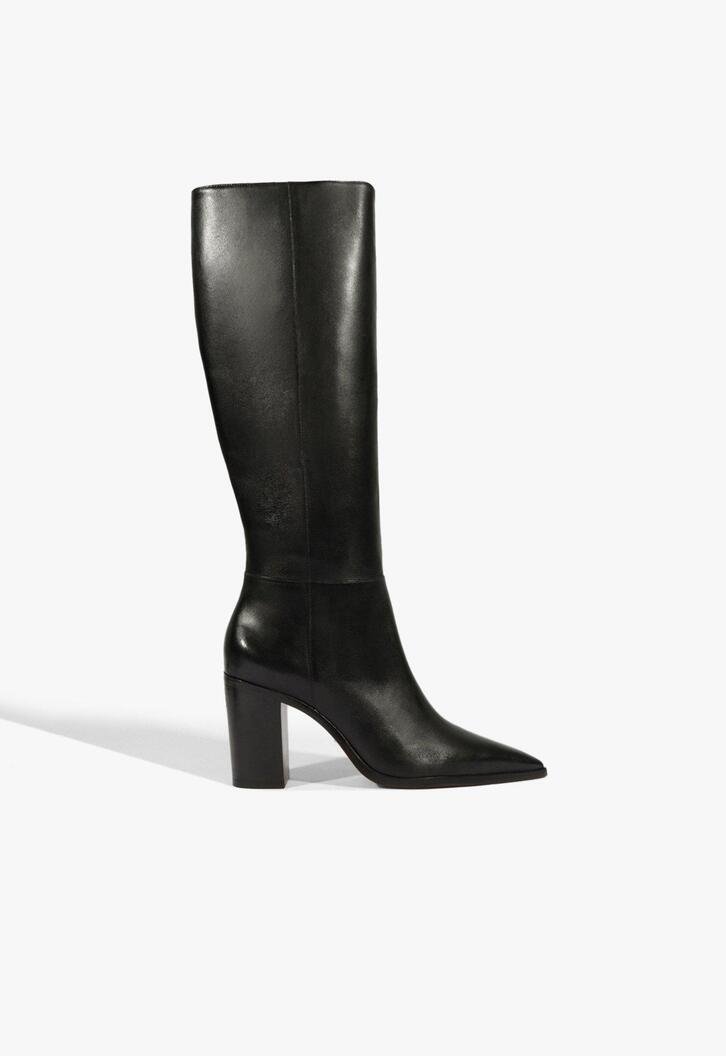 Bota Mikki Up Bloco Couro Preta