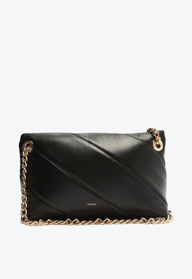 Bolsa Tiracolo Preta Arezzo Couro Kara Pequena