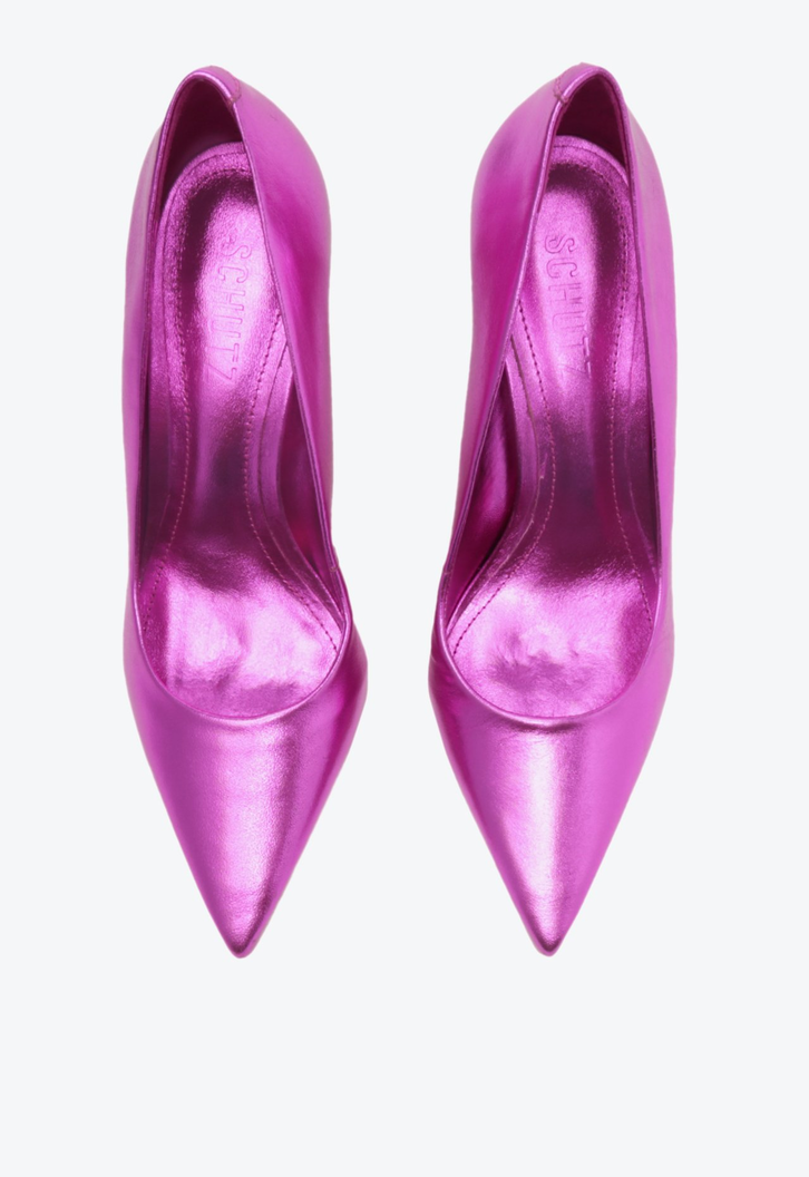 Sapato Scarpin Metalizado Rosa