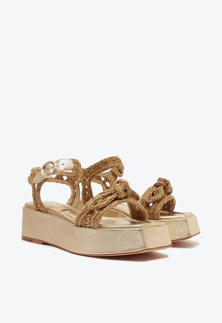 Raffia Clarita Flatform Golden