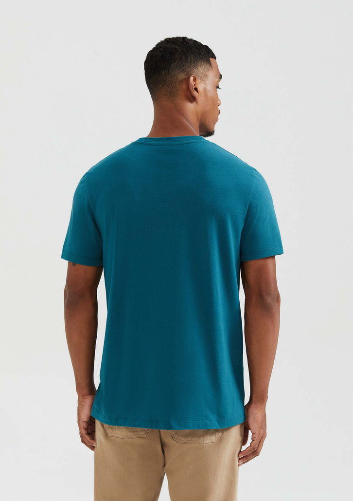 Camiseta Básica Verde Escuro Hering Masculina Manga Curta Gola V World