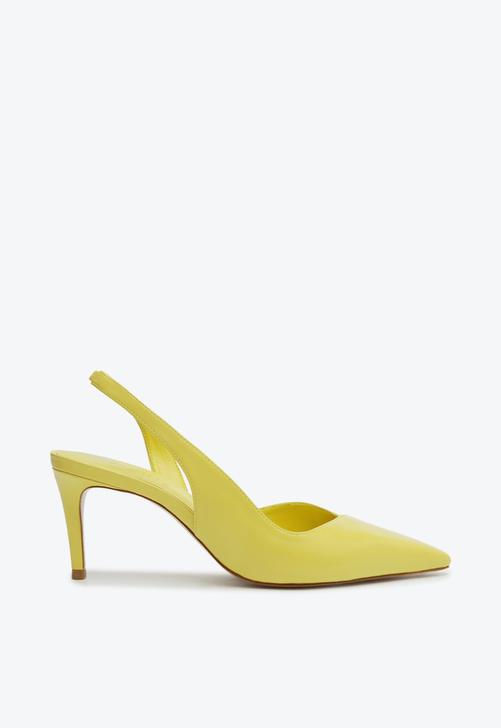 Sapato Scarpin Amarelo Schutz Couro