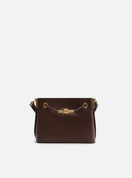 Bolsa Tiracolo Marrom Arezzo Dark Couro Helena Pequena Nó
