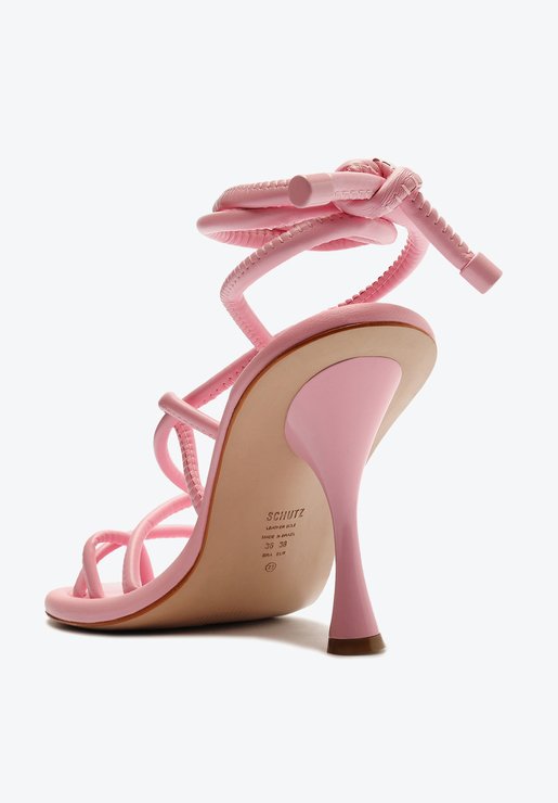 SANDÁLIA ROSA SCHUTZ SALTO ENTRELAÇADA