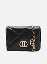 Mini Bag Tiracolo Preta Arezzo Couro Pingentes
