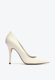 Scarpin Branco Arezzo Couro Salto Alto Bico Fino Gigi