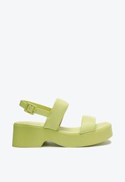Sandália Flatform Verde Anacapri Lemon Mirela Duas Tiras