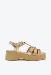 Sandália Flatform Dourada Anacapri Bella