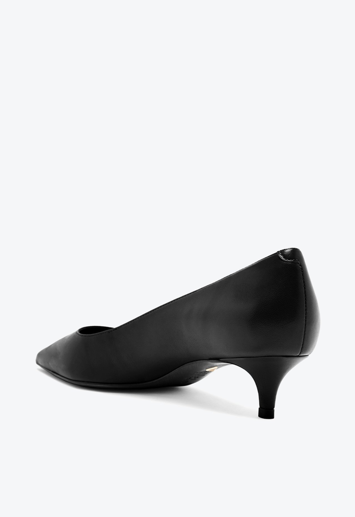 Sapato Scarpin Laura Mid Couro Preto