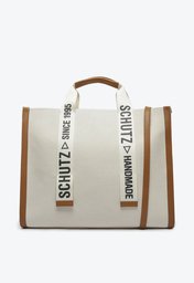 Bolsa Shopping Bege Schutz Grande Livia Lona