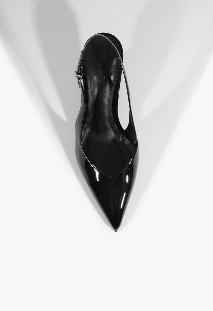 Slingback Verniz Preto