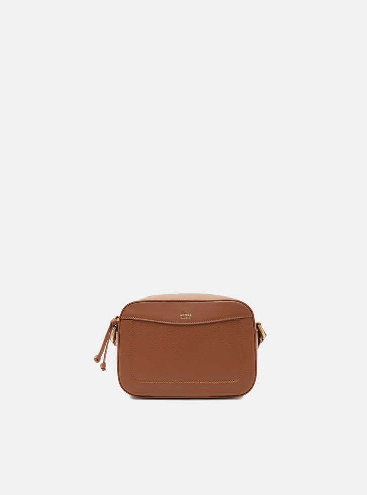 Bolsa Tiracolo Branca Pequena Granulada Metais