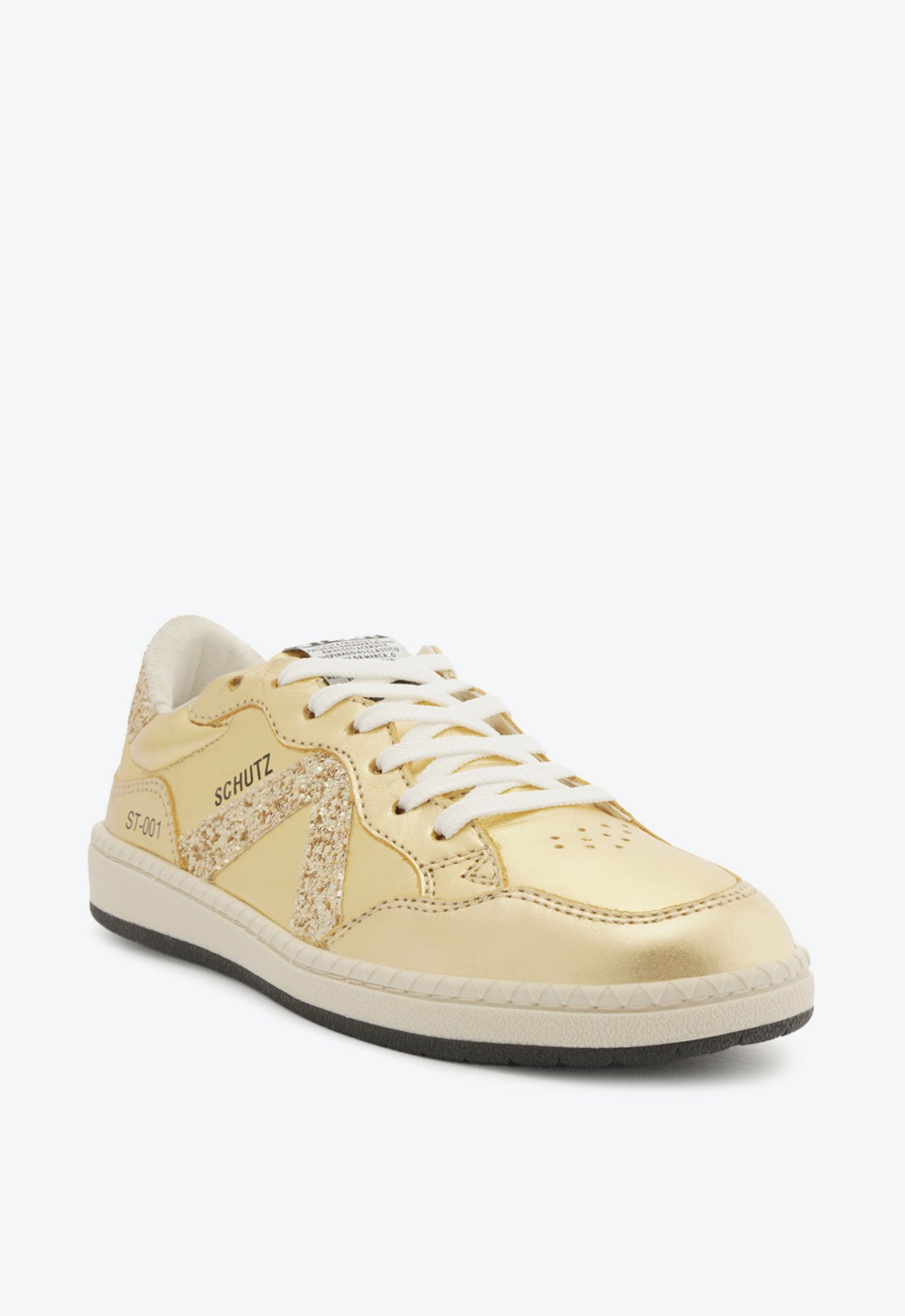 Tênis Dourado Schutz St001 Couro Glitter | ZZ MALL