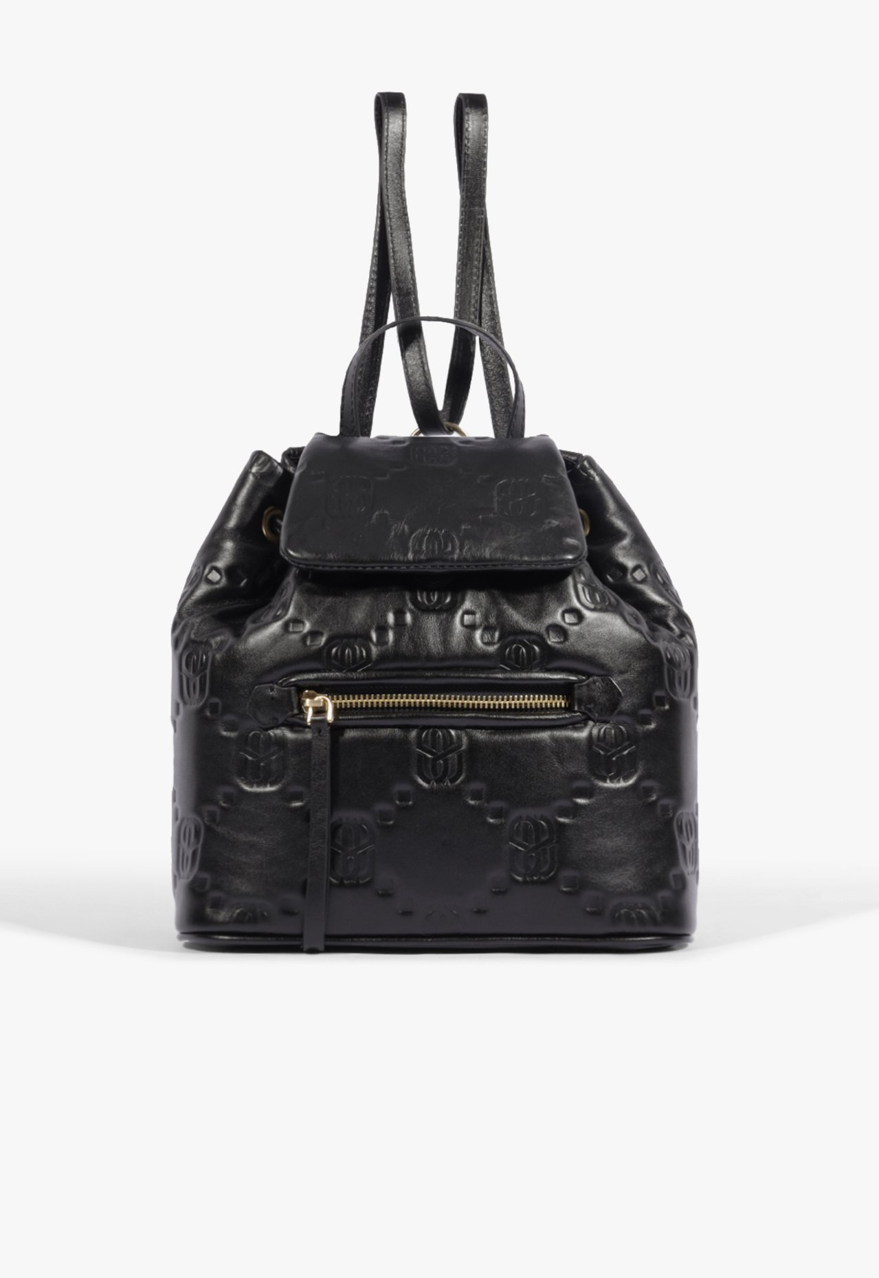 Mochila Couro Puff Preta | ZZ MALL