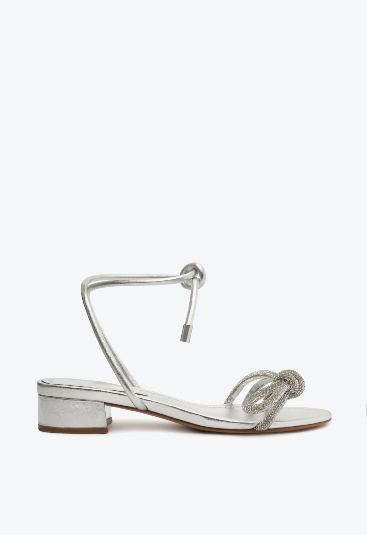 Sandália Prata Schutz Salto Baixo Glam | ZZ MALL