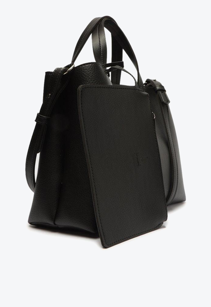 Bolsa Tote Pouch Preta Anacapri Divisórias Média