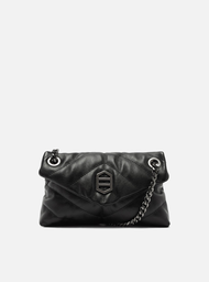 Bolsa Tiracolo Preta Arezzo Couro Matelassê Média