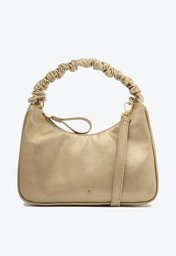 Bolsa Dourada Anacapri Baguete Alça Franzida Média