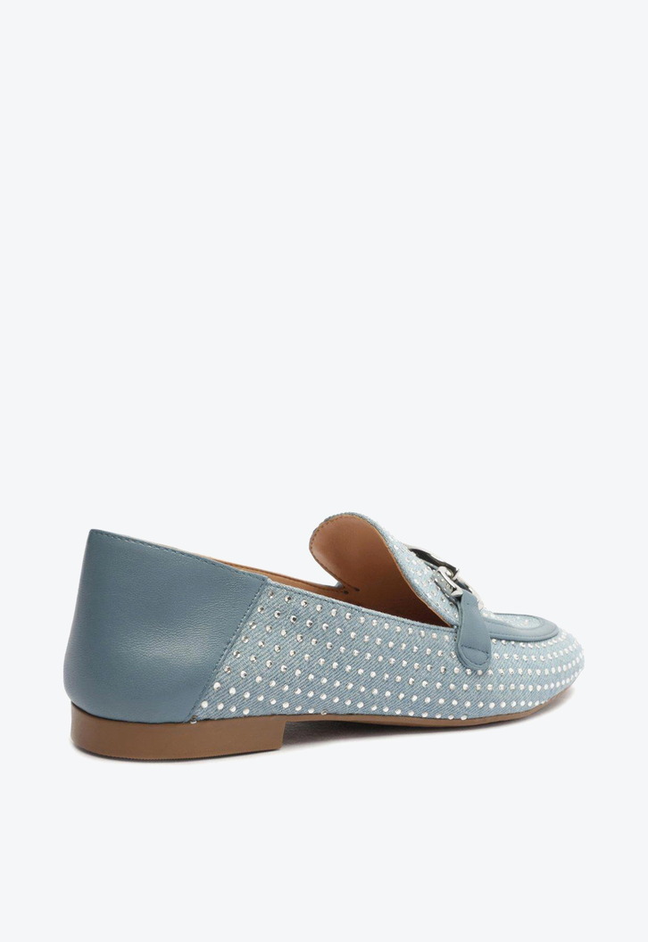 Mocassim Azul Jeans Arezzo Strass Bridão
