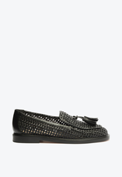 Mocassim Preto Schutz Couro Tramado