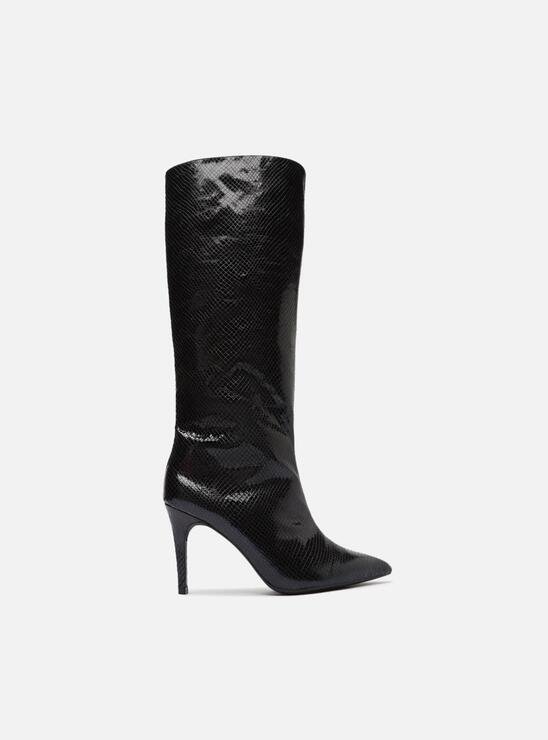 BOTA PRETA SNAKE AREZZO CANO ALTO SALTO FINO