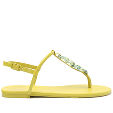 Sandália Rasteira Verde Anacapri Citron Corrente Slim