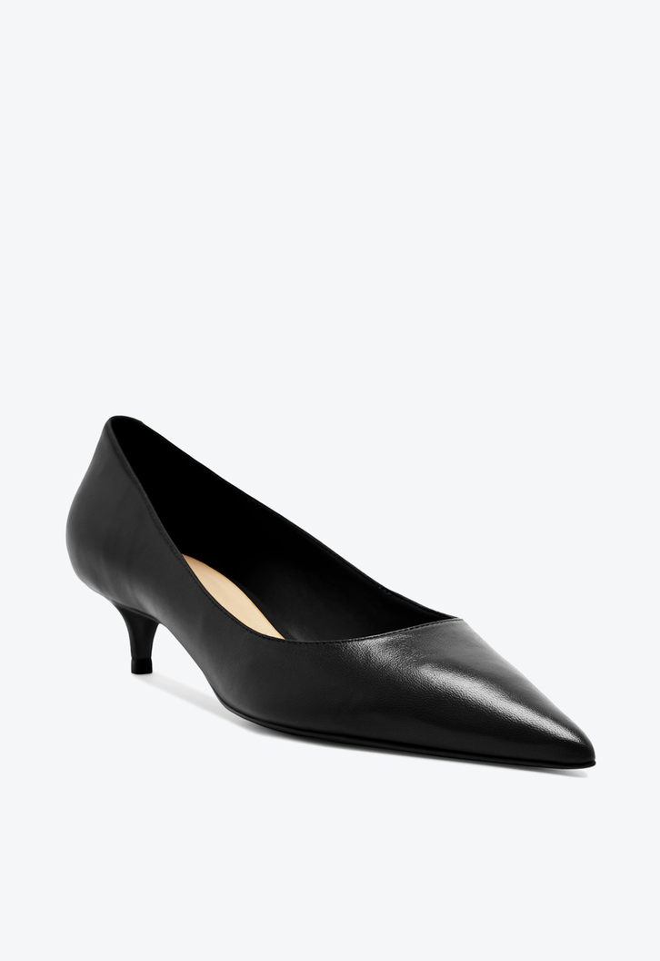 Sapato Scarpin Laura Mid Couro Preto