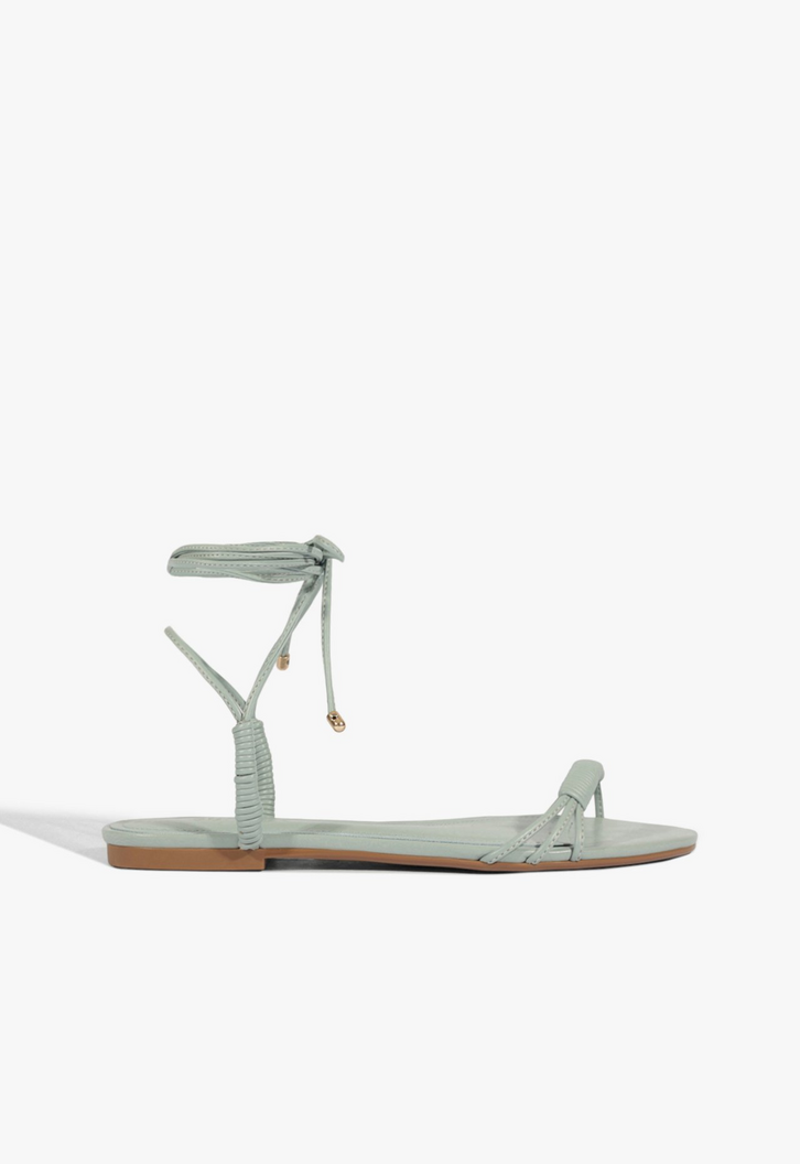 Sandália Rasteira Amarração Azul Clara