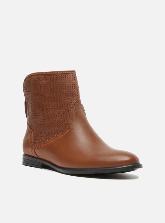 BOTA MARROM AREZZO CANO MÉDIO SALTO BAIXO