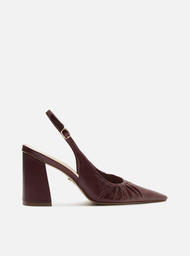 Scarpin Preto Arezzo Couro Salto Alto Slingback | ZZ MALL