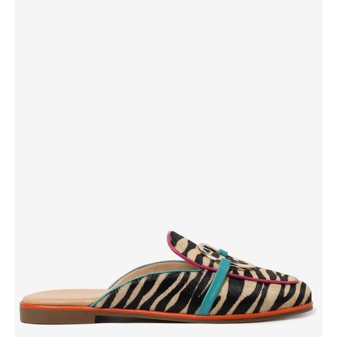 mule arezzo animal print