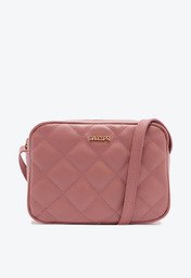 Bolsa Tiracolo Rosa Anacapri Média Matelassê Triangular Arredondada