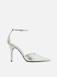 Scarpin Prateado Arezzo Couro Salto Fino Silver