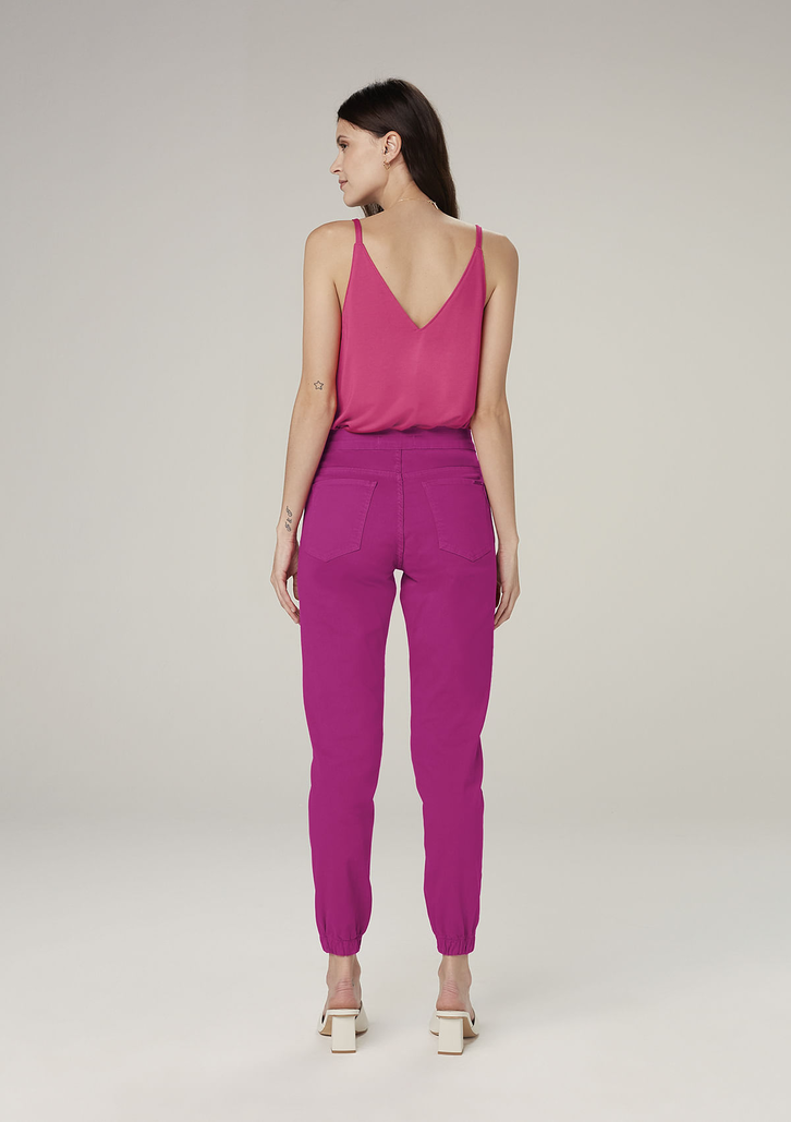 Regata Rosa Dzarm Decote V Com Alças Finas