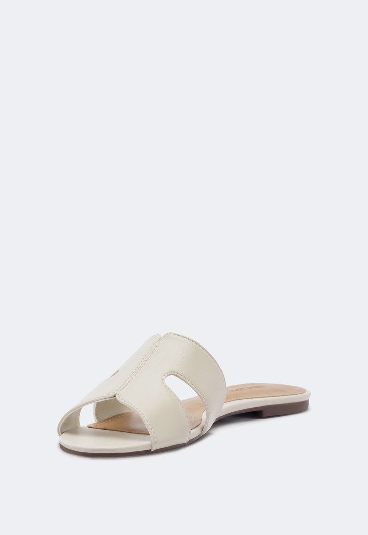 Rasteira Recortes Tira H Branca