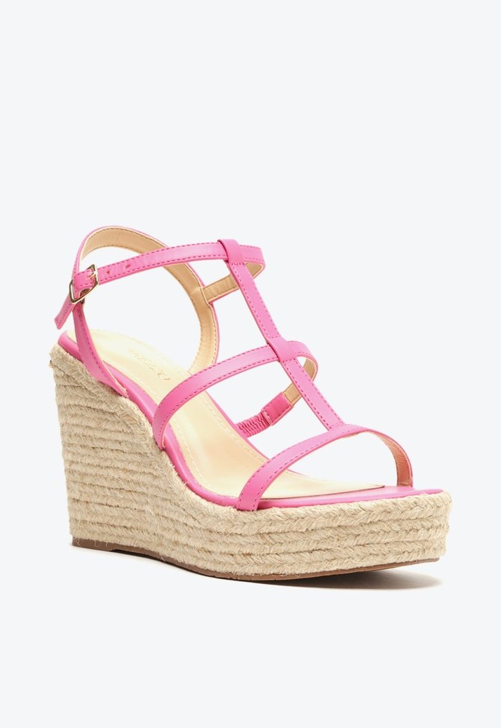 Sandália Plataforma Pink Arezzo Corda Tiras
