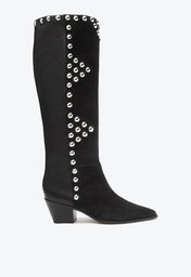 Bota Western Preta Arezzo Camurça Cano Longo Lívia