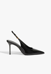 Slingback Salto Alto Fino Preto
