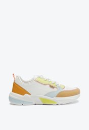 Tênis Branco E Multicolor Anacapri Tons Pastéis Sporty Recortes